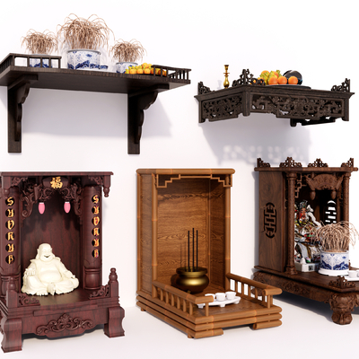 Chinese-style Buddhist shrine worship platform