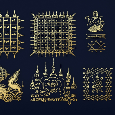 Southeast Asian Thai Elements Character Pattern