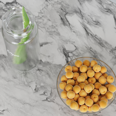 glass jar fruit plate apricot