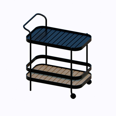 Modern side table movable cart