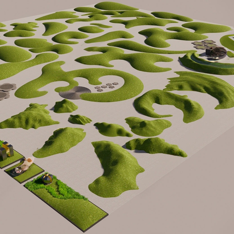 Modern Micro-terrain Grass Slope