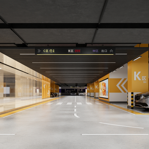 modern underground garage elevator hall