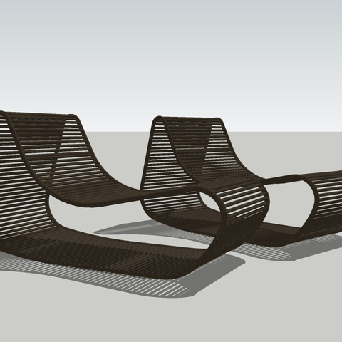 Modern Beach Lounger Iron Chair