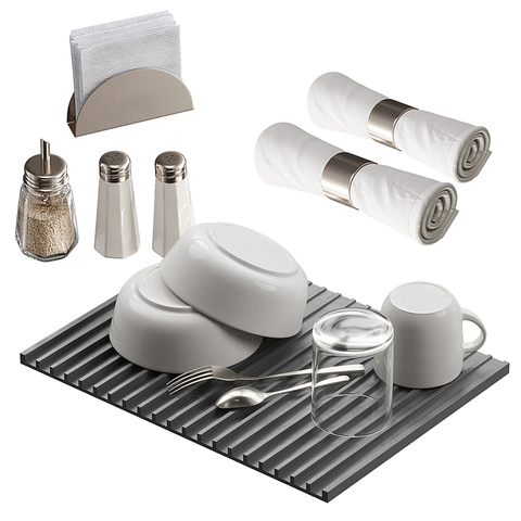 Tableware bowl water cup knife and fork towel seasoning