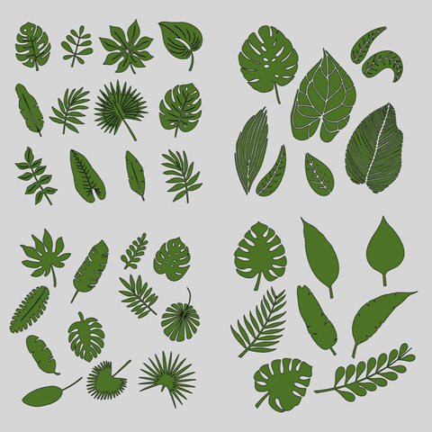 Modern leaves silhouette icon wall decoration