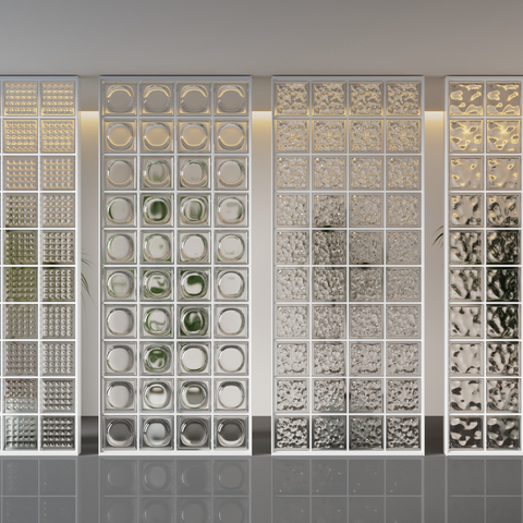 Glass brick partition