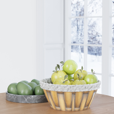 Fruit plate green apple avocado