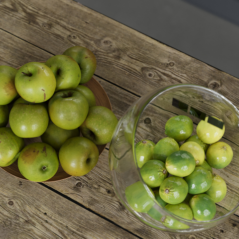 green apple plate with passion fruit