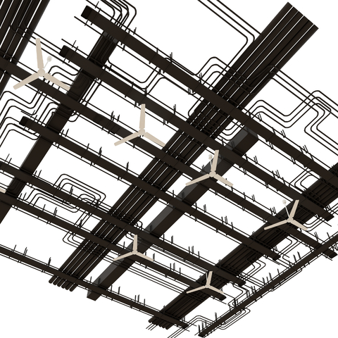 Air conditioning outlet fan coil