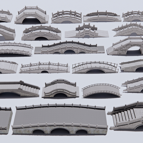 Chinese Style Stone Bridge Stone Arch Bridge Covered Bridge Flat Bridge