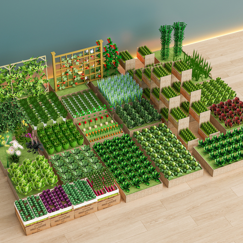 Modern courtyard sketch vegetable garden vegetable plot