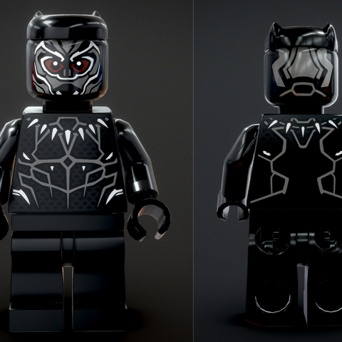 Hand-made Lego Marvel Panther