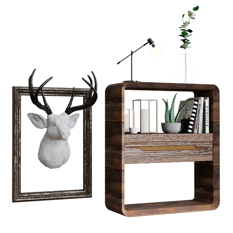 Storage Rack Bookshelf Deer Head Decoration