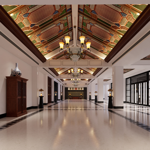 Modern Hotel Lobby Hall