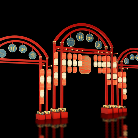 Neo-Chinese Style archaic entrance archway gatehouse