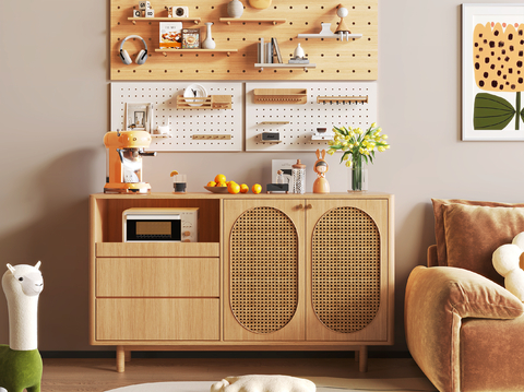 Modern Sideboard Cabinet Hole Board Storage Rack