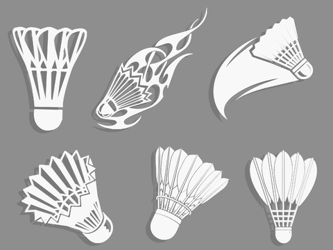 Badminton sports wall silhouette