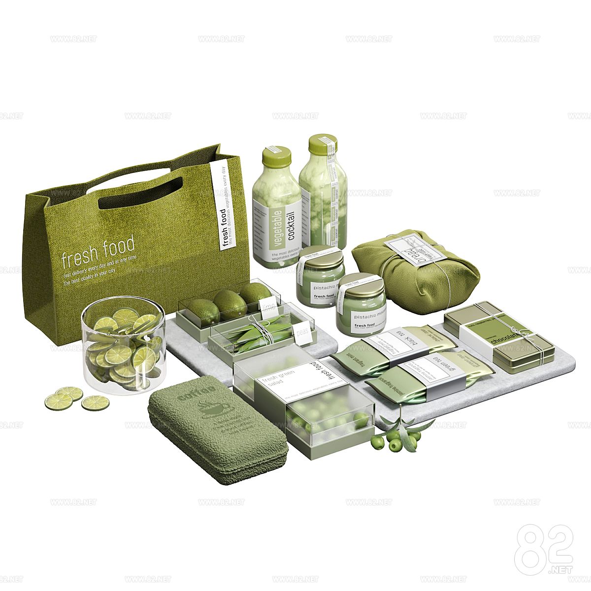 Modern Tea Tea Bag Milk Tea Fruit Food Packaging Ornaments