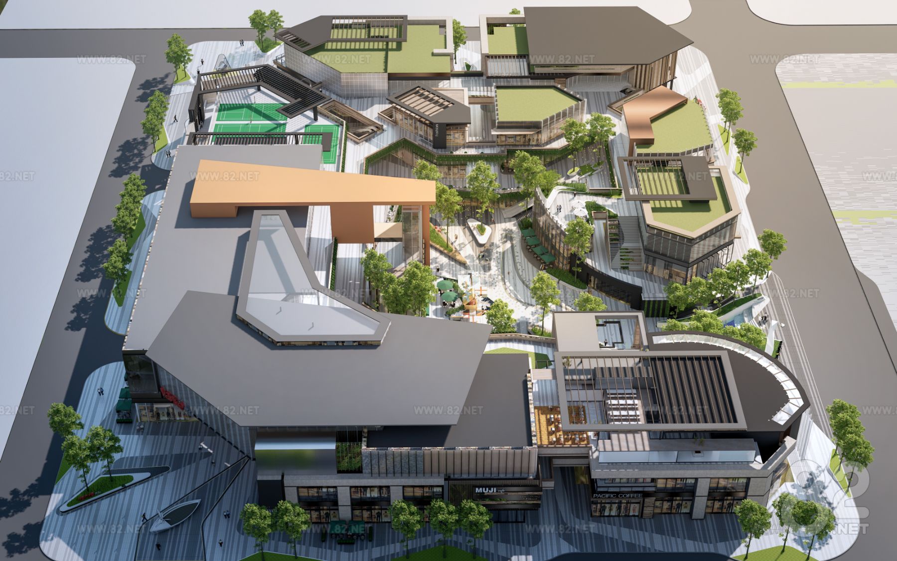 Commercial Street Building Sketchup Model | SketchUp(.skp) - 82Models