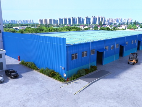 Appearance of modern factory building