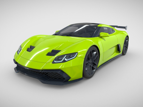 Green luxury car sports car