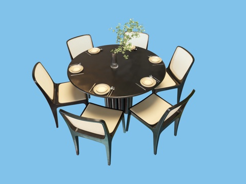 New Chinese Dining Table and Chair Round Dining Table