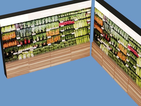 supermarket shelf vegetable rack