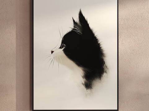 Modern Cat Painting Cartoon Hanging Painting Decorative Painting