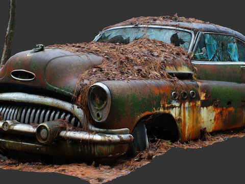 Buick eight series scrap car