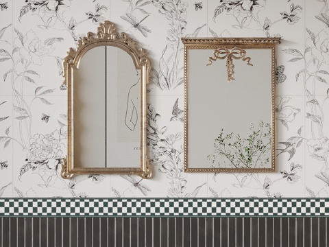 French retro bathroom mirror decorative mirror cosmetic mirror