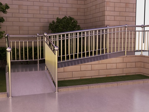 Disabled access ramp wheelchair access fence