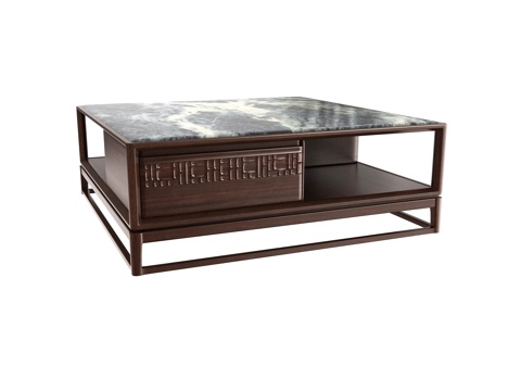 Neo-Chinese Style Coffee Table Marble Coffee Table