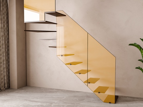 Modern glass staircase