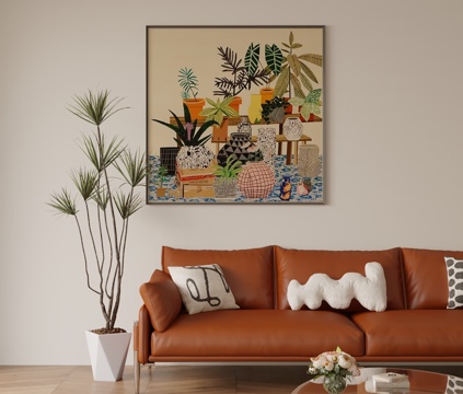 Mid-century Style Decorative Painting