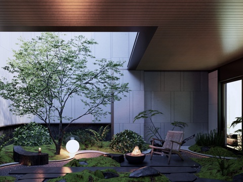 Modern Courtyard Garden Sinking Courtyard Patio Courtyard