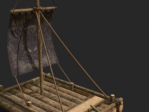 Medieval Raft Boat