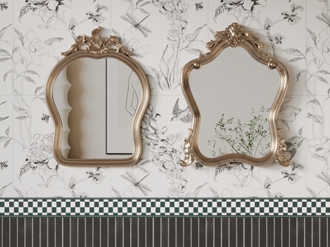 French retro bathroom mirror decorative mirror cosmetic mirror