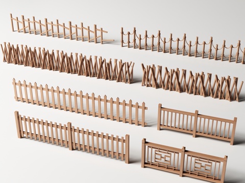 Solid wood railing guardrail fence