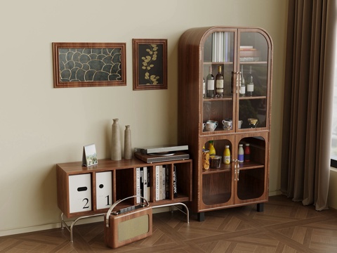 Antique Side Cabinet Wine Cabinet