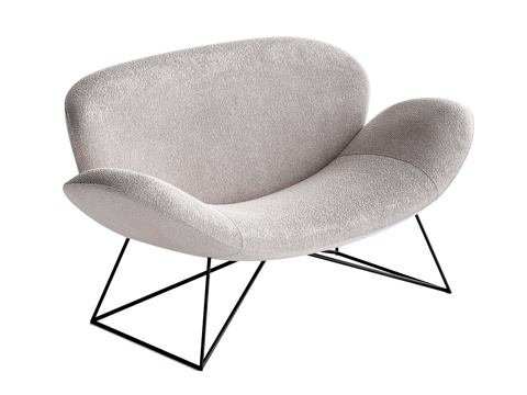 molteni modern Lounge Chair lambswool chair