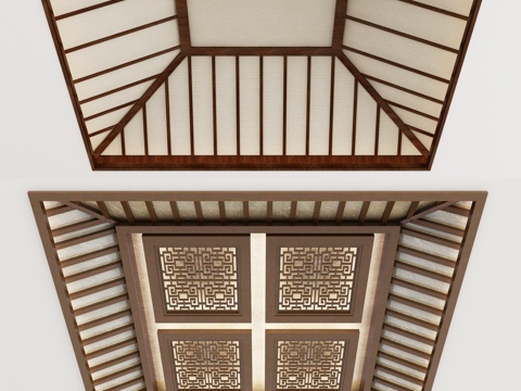 Neo-Chinese Style Ceiling Modeling Ceiling