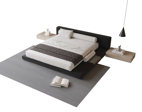 Modern fabric double bed