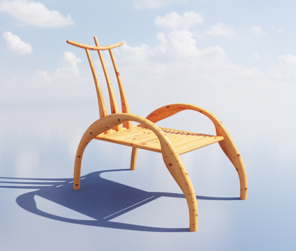 Neo-Chinese Style Chair Outdoor Chair Wooden Chair