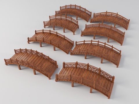 Chinese-style Wooden Arch Bridge Courtyard Bridge Trestle Bridge