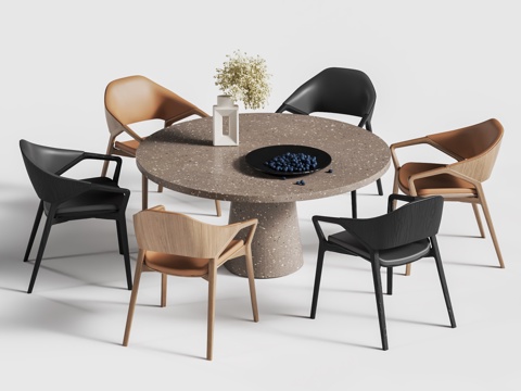 CASSINA round dining table and chair