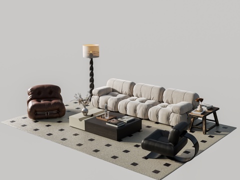 Mid-ancient style Sectional Sofa