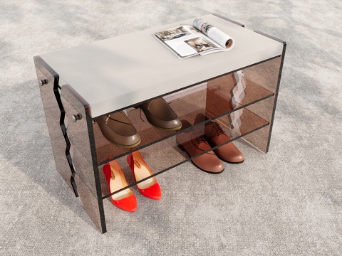 Modern Acrylic Shoe Cabinet Shoe Changing Stool