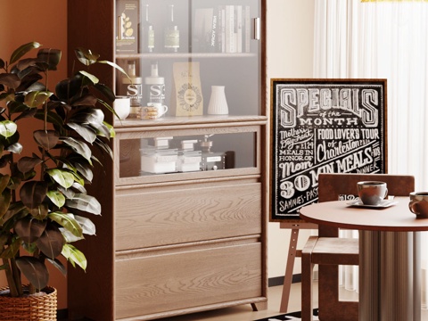 Antique Style Dining Cabinet Sideboard Cupboard