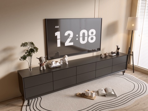 Modern Black TV Cabinet