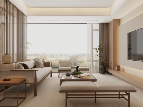 New Chinese Zen Living Room